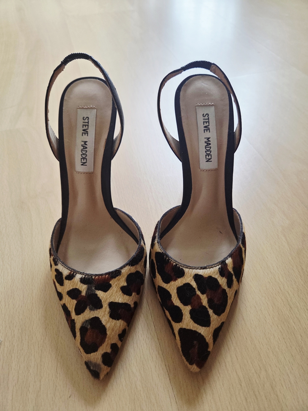 Steve Madden Leopard-Print Pointed Slingback Heels - Picture 3 of 6